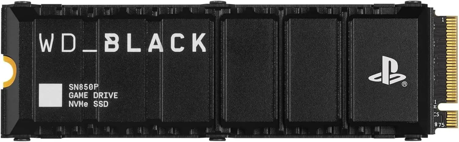 SSD Interne WD_BLACK SN850P 2 To PS5, Jusqu'à 7300 Mo/s, PCIe NVMe M.2, Compatible PlayStation 5, Avec Dissipateur Thermique, Noir