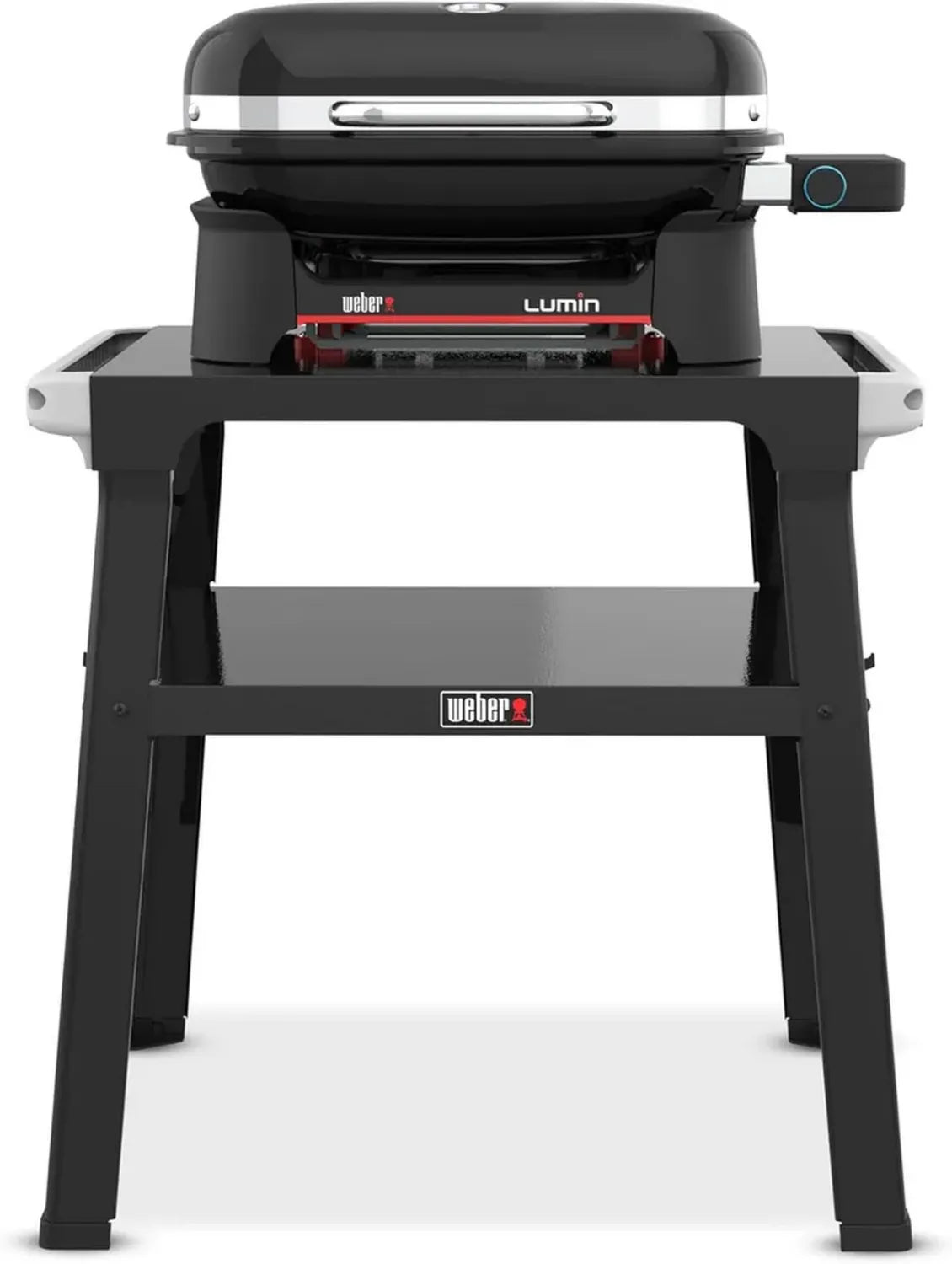 Barbecue Électrique Compact Weber Lumin avec Pied et Thermomètre, Noir