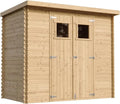 Cabane de Jardin en Bois TIMBELA M310 - Espace de Rangement Extérieur 2.63 m², Abri Outils et Vélos, Toit Étanche avec Fenêtres