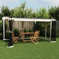 Pavillon de Jardin 4x3m en Acier Inoxydable avec Murs en Maille Crème et Toit Imperméable