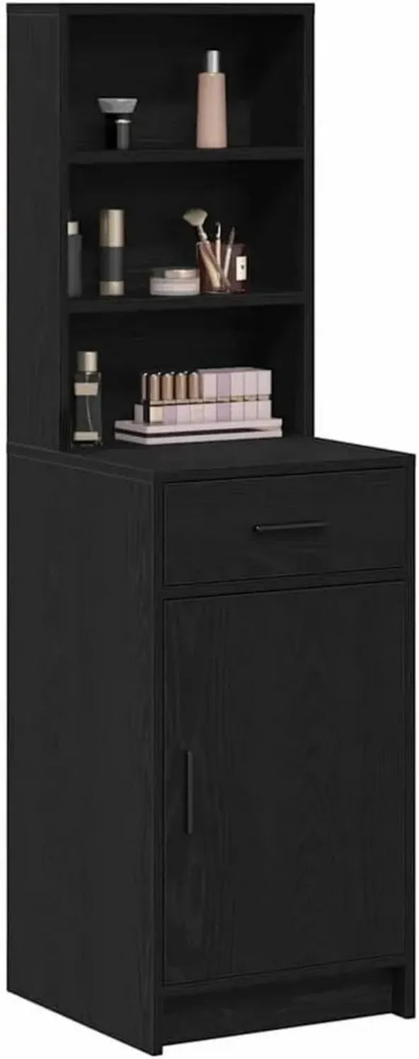 Armoire Haute Moderne en Chêne Noir 40 x 40,5 x 135 cm, Buffet en Bois d'Ingénierie Durable