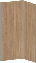 Ensemble de 2 panneaux de douche imitation bois en aluminium avec profilés - 90x120x210 cm - ENEKO