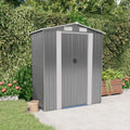 Abri de Jardin en Acier Galvanisé Gris 192x108x223 cm pour Pelouse