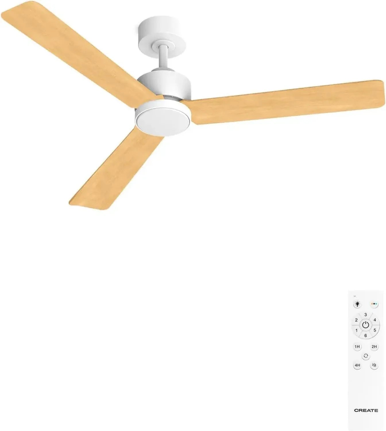 Ventilateur de Plafond Moderne LED avec Télécommande, 132 cm, 6 Vitesses, Réversible