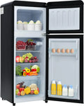 Réfrigérateur Compact 76L avec Congélateur, Silencieux pour Boissons et Aliments, Design Noir Élégant