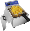 TAIMIKO Friteuse Électrique Professionnelle en Acier Inoxydable 3000W 220V avec Thermostat Réglable 60-200°C