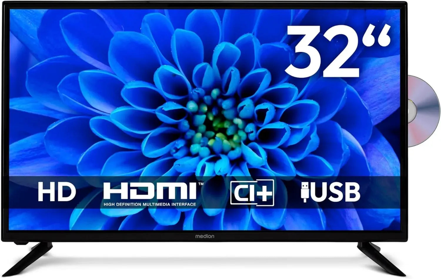 Téléviseur HD 80 cm MEDION 32 Pouces avec Tuner Triple et Lecteur Multimédia