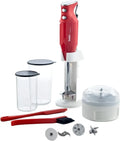 Mixeur Plongeant Bamix M350 MAXX avec Support et Accessoires, 300W, Rouge/Chrome, Fabrication Suisse