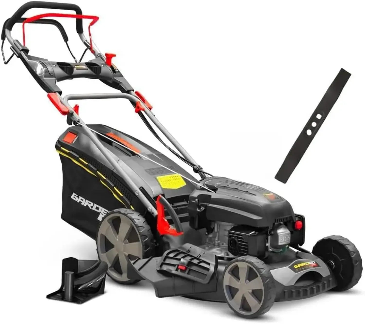 Tondeuse à Essence Autotractée 170cc - Largeur 51cm avec 2 Lames, Fonction Mulching et Éjection Latérale - Gardeo Pro