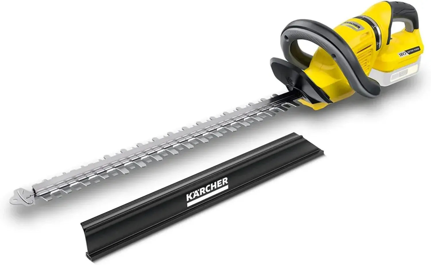 Kärcher Taille-Haies Sans Fil 18V HGE 50cm, Lame Diamant, Poignée Pivotante, Collecteur Déchets, Batterie Non Incluse