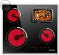 Plaque de Cuisson Vitrocéramique 4 Feux 60cm, Encastrable, Double Feux Ovale, 6700W, Bord Inox
