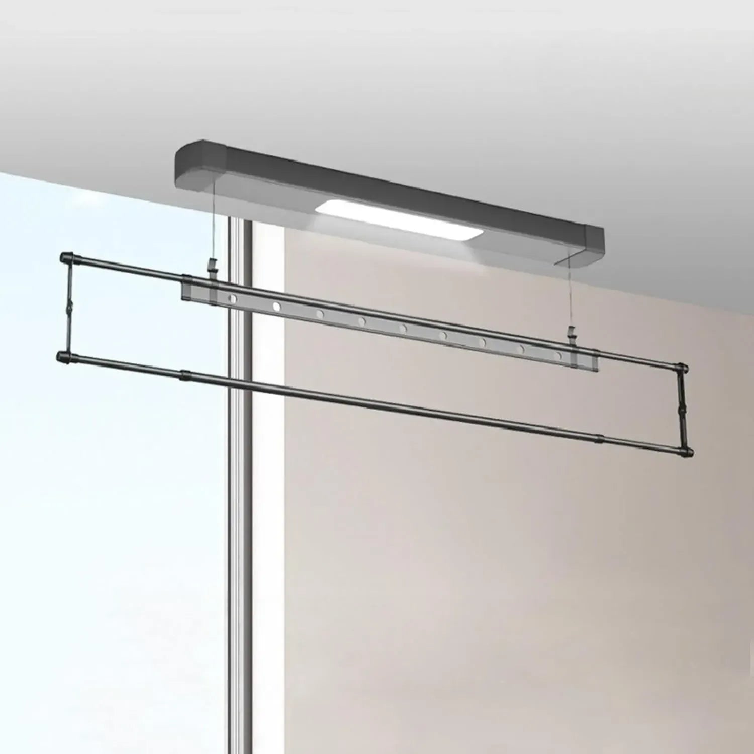 Séchoir Électrique Intelligent à Télécommande pour Plafond - Noir