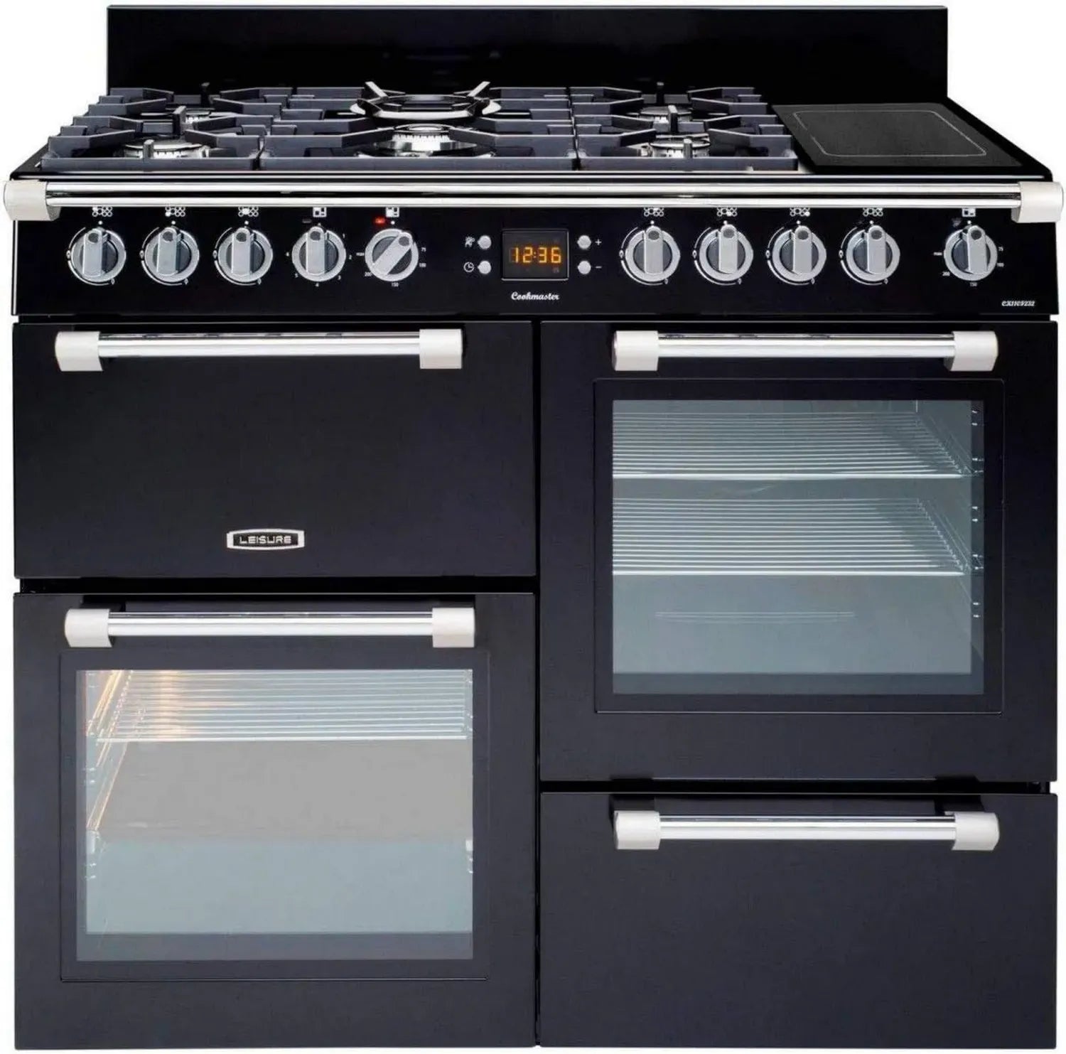 Leisure CK100F324K Piano de Cuisson Noir - A+ Énergie - Gaz et Four Électrique Multifonctions