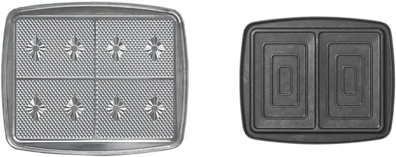 Lagrange Plaques à Gaufrettes Antiadhésives pour Gaufrier Super 2, Lot de 2, Noir