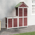 Ensemble de 2 abris à outils en pin massif Moka - Rangement pour jardin, terrasse et balcon