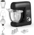 Moulinex Robot Pâtissier 1100 W, Bol 4,6L, Mixeur et Découpe-légumes, Résultats Parfaits, Noir