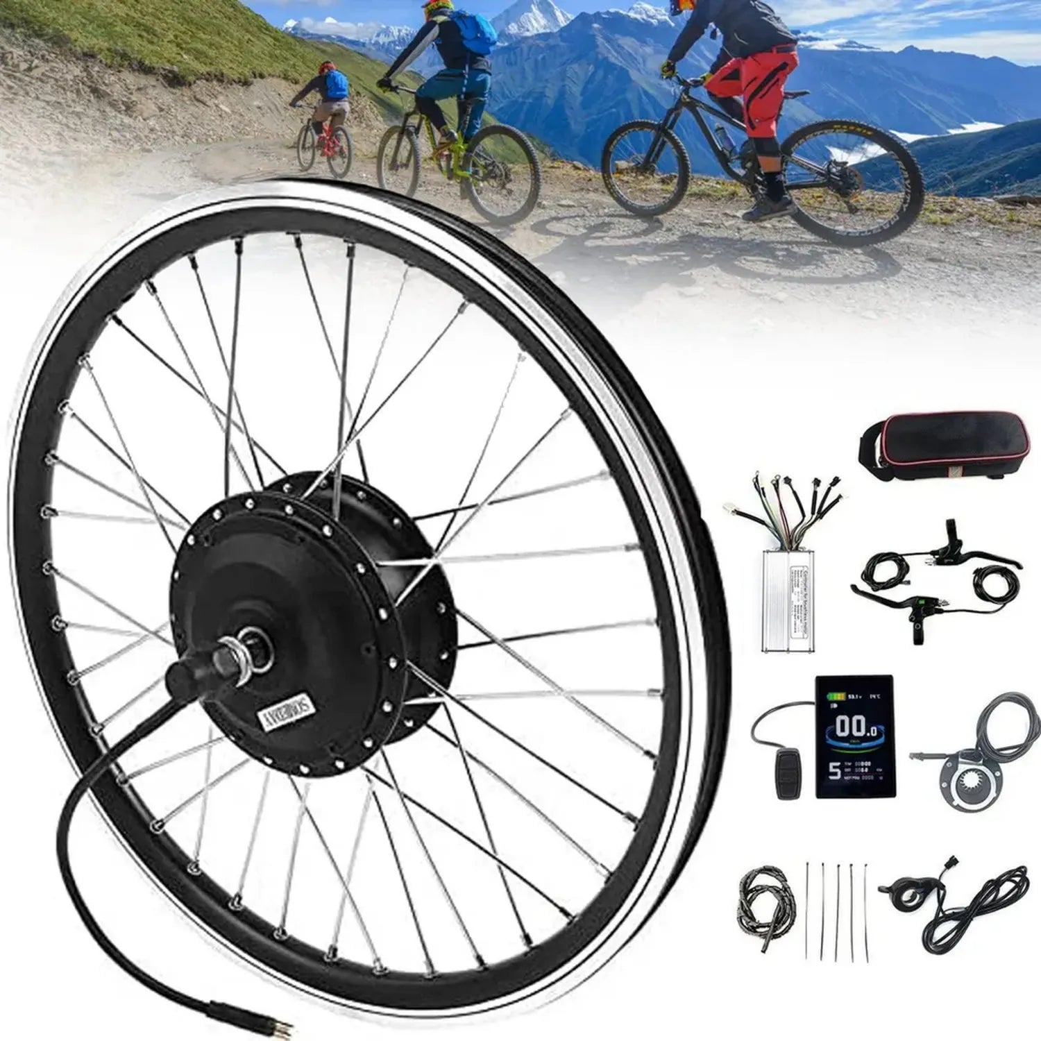 Kit de Conversion Vélo Électrique 36V/250W pour Roue Arrière, Taille 20 à 29'