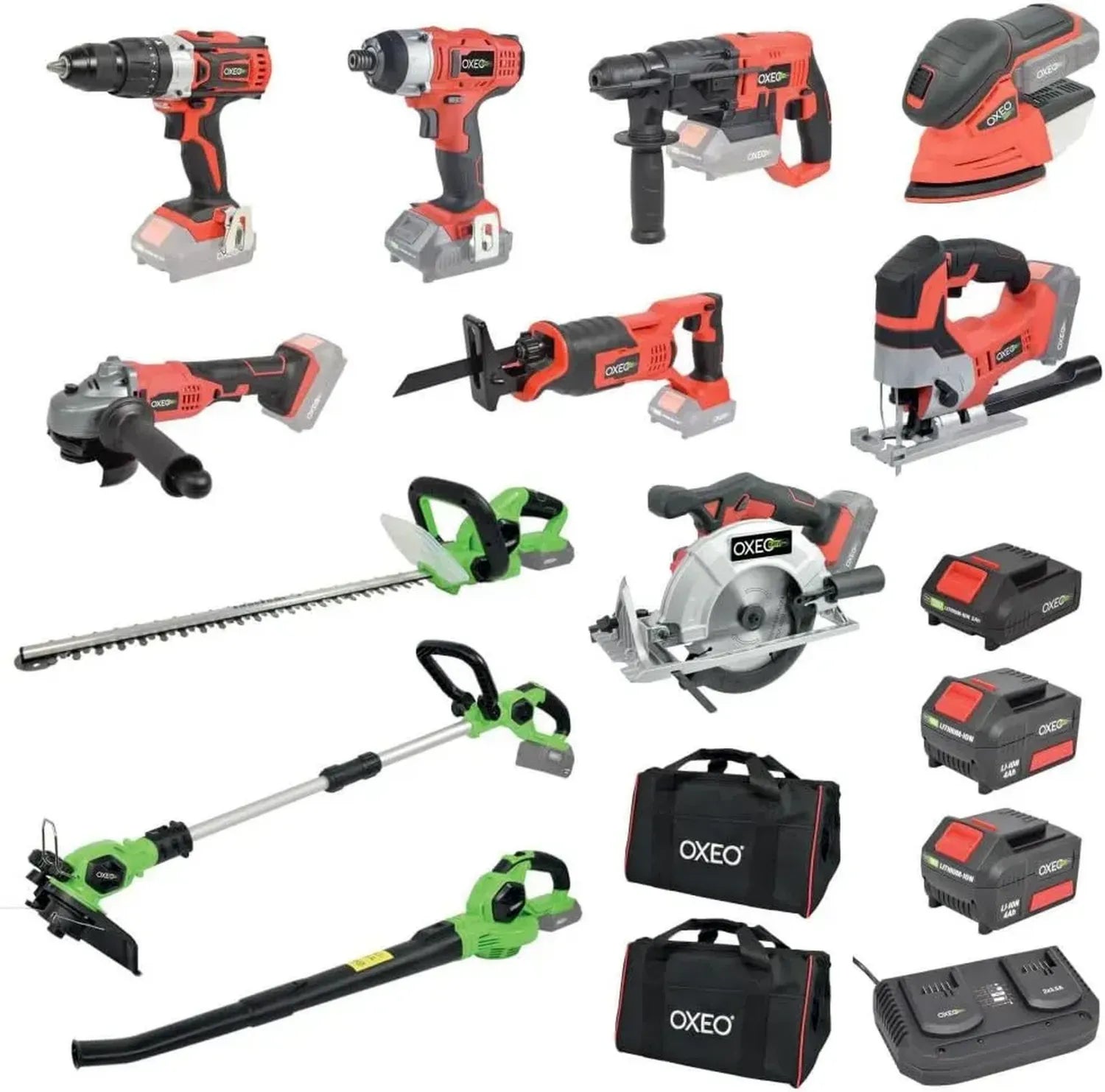 Ensemble d'outils sans fil 18V - 11 pièces avec batteries et chargeur double