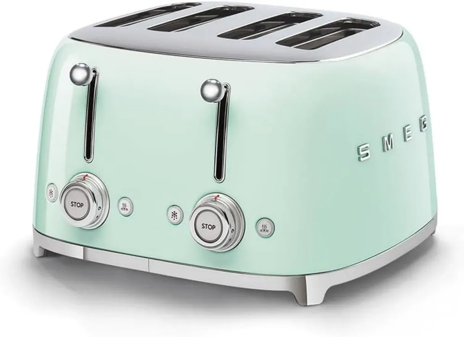 Grille-pain Smeg 4 Tranches Vert Pastel, 2000W, Multifonctions avec Ramasse-Miettes