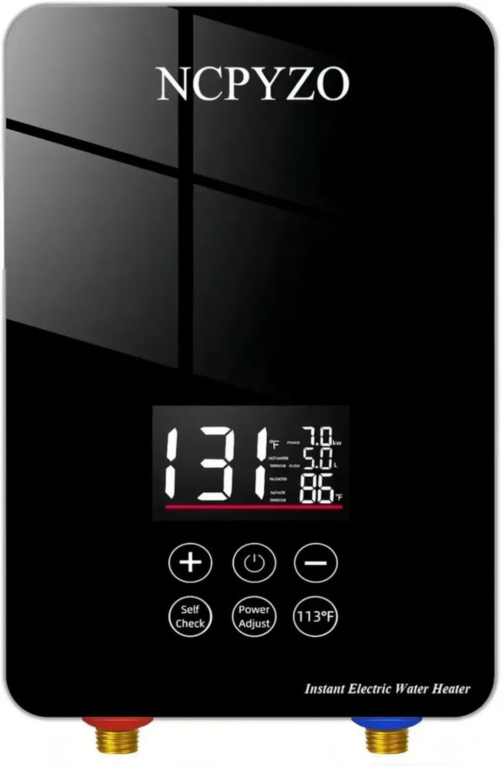 Chauffe-eau instantané électrique 240 V - 7000 W avec écran numérique pour cuisine et salle de bain