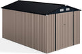 Abri de Jardin en Métal 3.5x2.2m avec Porte et Fenêtre, Toit Incliné pour Ventilation Optimale, Cabane à Outils Robuste pour Usage Extérieur
