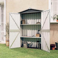 Abri de Jardin en Acier Galvanisé Gris 116x45x175cm - Cabane Extérieure Durable