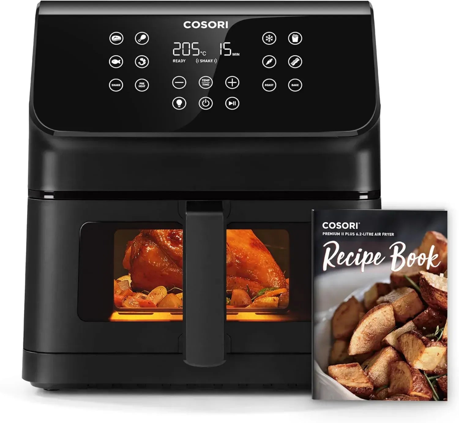 Friteuse à Air COSORI 6.2L avec Fenêtre, 12 Fonctions, Économie d'Énergie, Silencieuse, Écran Tactile LED