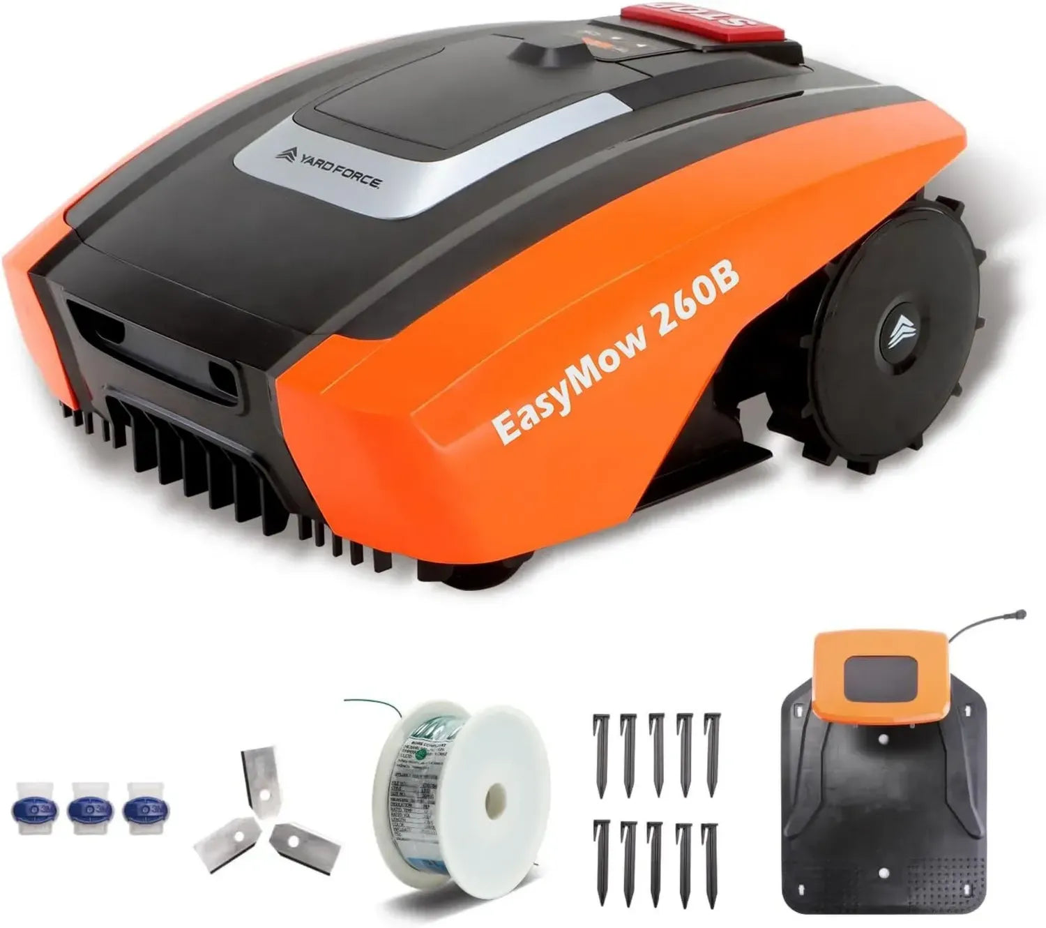 Tondeuse Robotisée Yard Force Easymow 260B pour Pelouses jusqu'à 260m² - Noir et Orange