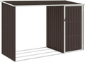 Abri de Jardin en Acier Galvanisé Marron 245x98x159 cm pour Stockage d'Outils