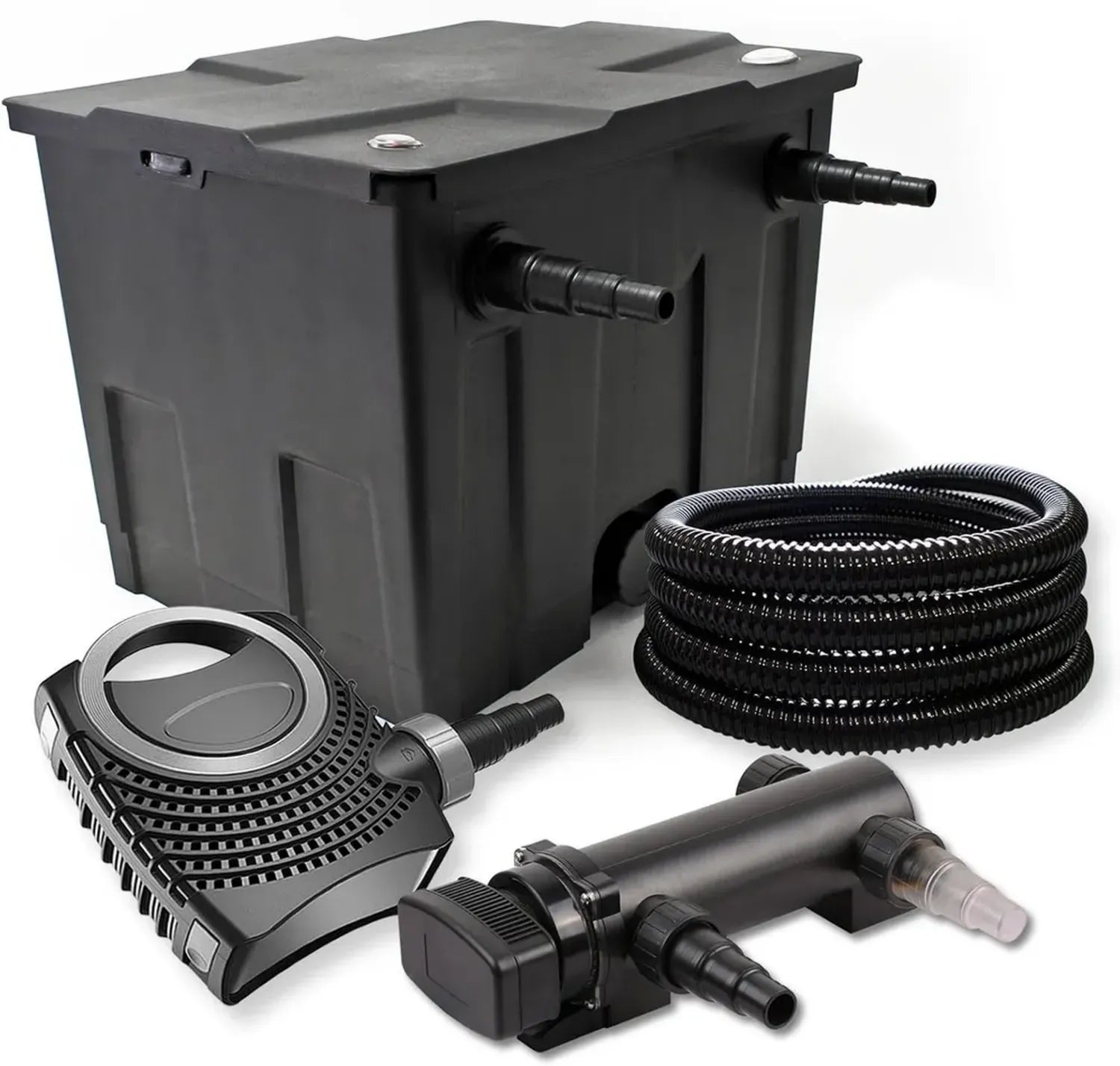 SunSun Ensemble de Filtration Étang 12000L: Filtre CBF-350, Pompe CTF-8000, UV 18W, Tuyau 25m