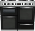 Cuisinière Électrique BEKO 100 cm - 6 Foyers Gaz et 1 Wok - Inox