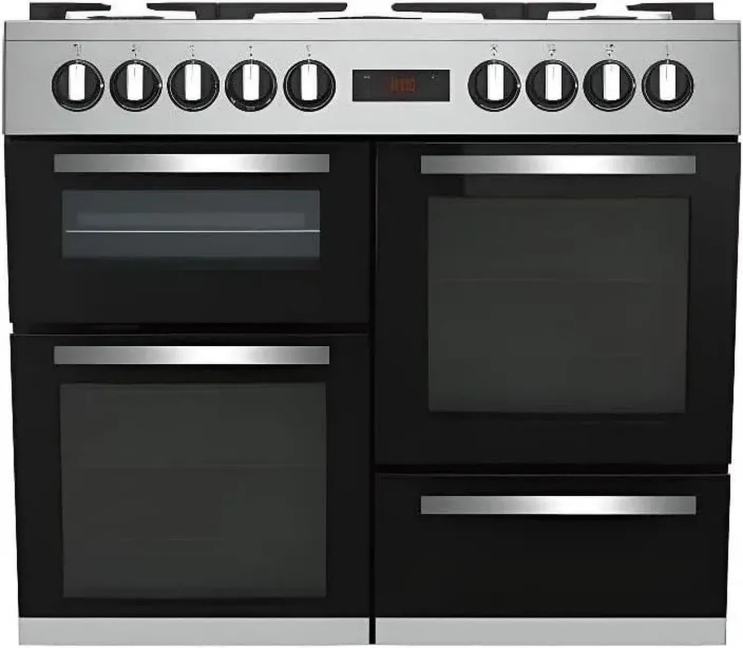 Cuisinière Électrique BEKO 100 cm - 6 Foyers Gaz et 1 Wok - Inox