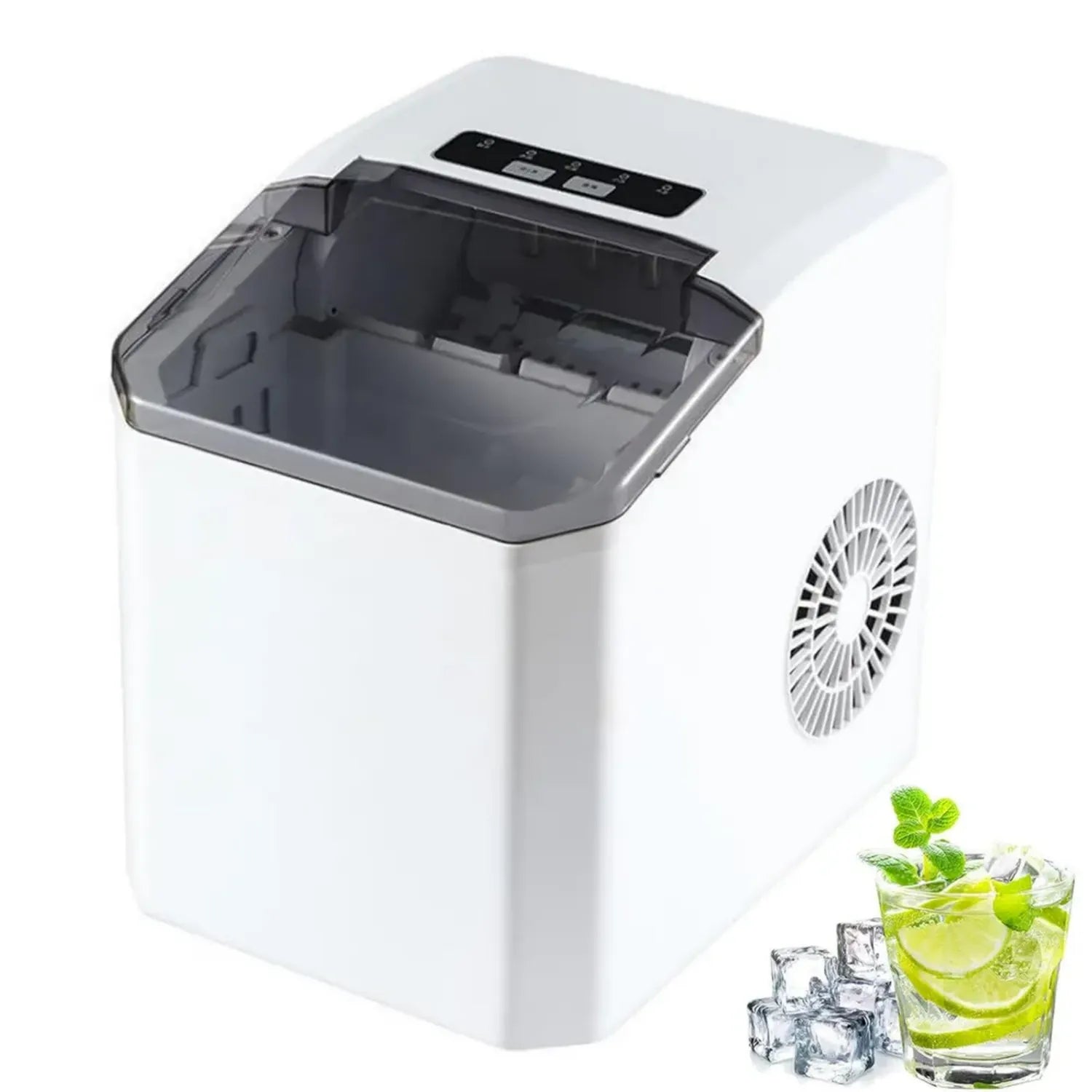 Machine à Glaçons Compacte avec Réservoir 1,3 L - 9 Cubes en 6 Minutes, Auto-nettoyante, Pour Cuisine ou Bureau