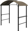 Tonnelle de Barbecue Outsunny 1,1 x 2,3 m, Abri Résistant aux Intempéries avec Toit en Polyester et Étagères Latérales, Convient aux Grils jusqu'à 100 cm