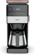 Machine à café filtre Krups Grind Aroma XL avec broyeur amovible, panneau numérique, capacité 1,25L, carafe thermos inox, noir