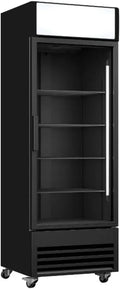 Réfrigérateur à Boissons 370L - Porte Vitrée - Ventilation et Éclairage LED - Noir