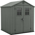Keter Cabane de Jardin Darwin 6x6, Aspect Bois, Vert Sauge, 3,3 m², Dimensions 190x183x221 cm