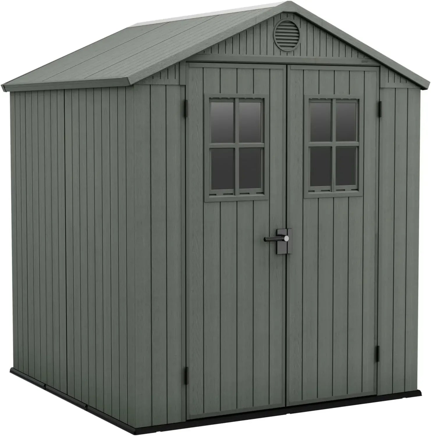 Keter Cabane de Jardin Darwin 6x6, Aspect Bois, Vert Sauge, 3,3 m², Dimensions 190x183x221 cm