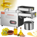 Presse à Huile Électrique VEVOR 850W, Extracteur en Inox avec Température Ajustable 0-300°C, pour Cacahuètes, Graines de Sésame et Colza
