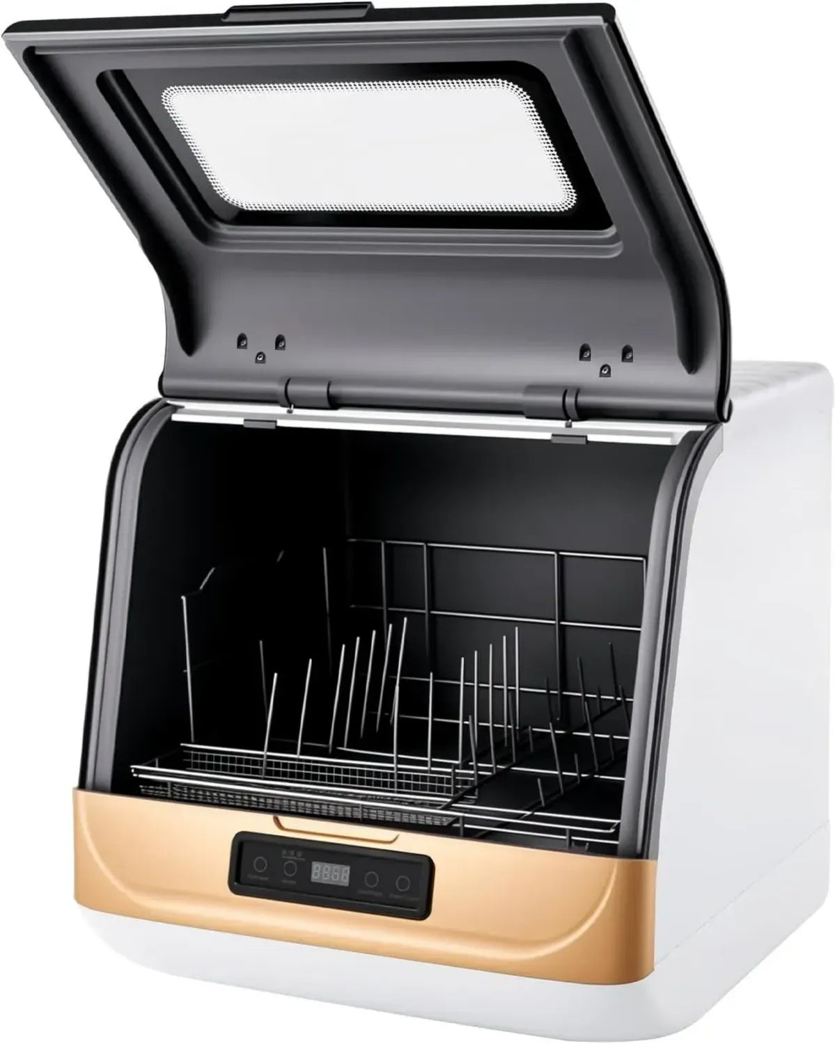 Lave-vaisselle de Table Compact 6 Couverts, 3 Programmes, 800W, Séchage Inclus