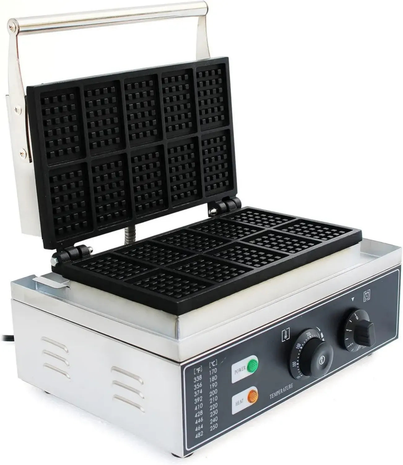 Gaufrier Professionnel en Inox 1550W - Contrôle Température et Temps