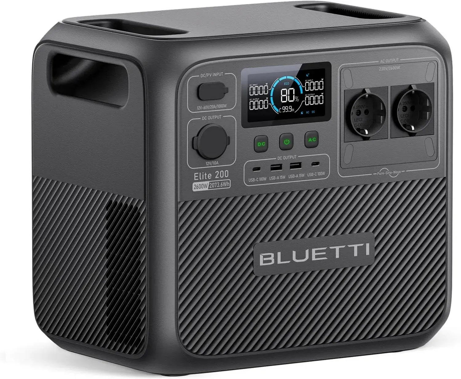 BLUETTI G2000 Générateur Électrique Portable, Recharge Rapide 45 Min, Batterie LFP 2073,6Wh 2600W, Idéal pour Camping et Urgence