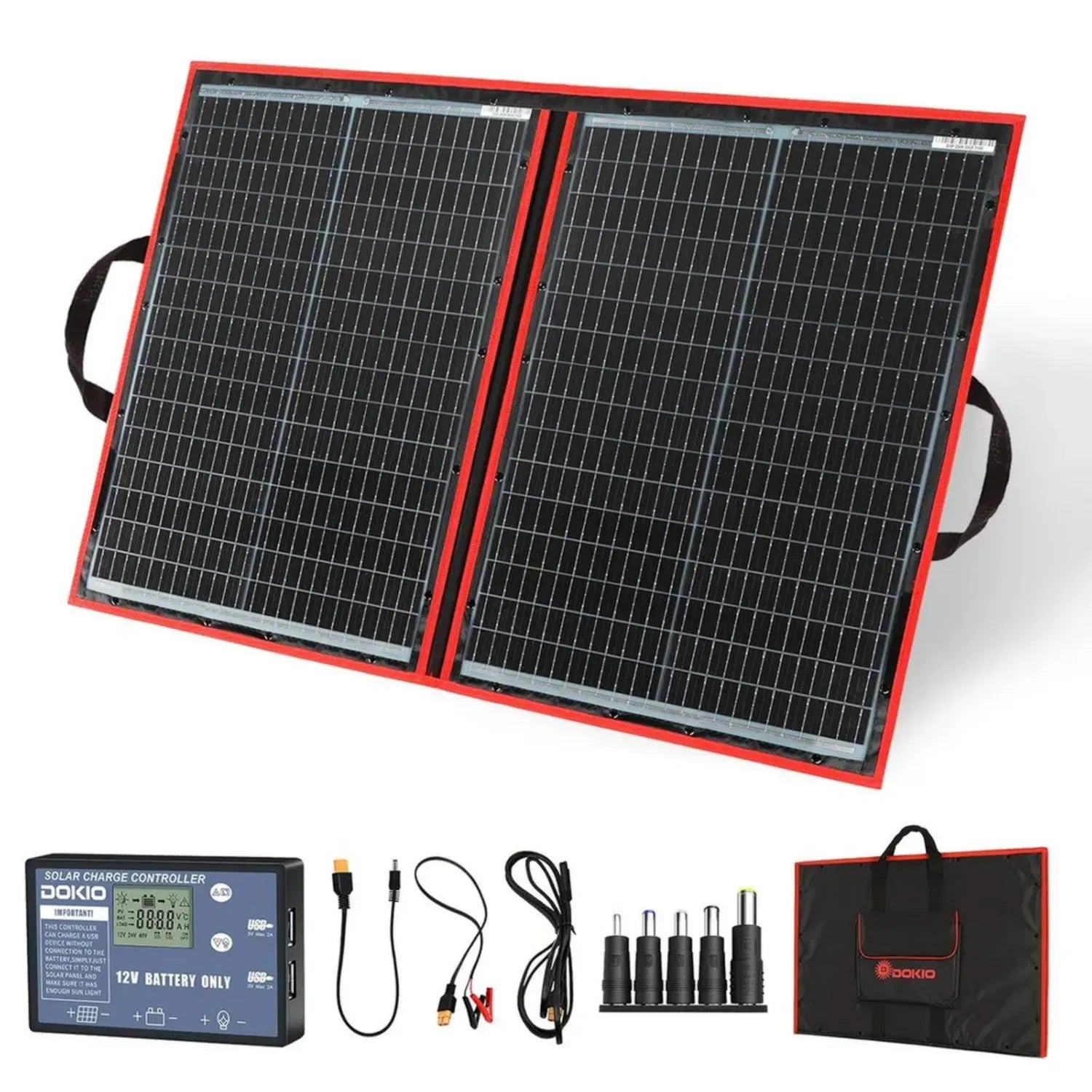 Kit Solaire Portable 100W Pliable Monocristallin avec Régulateur USB pour Batteries 12V