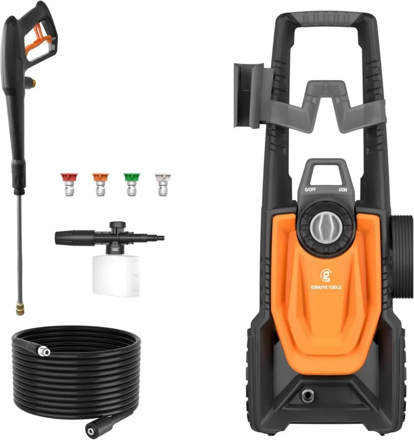 Nettoyeur Haute Pression Giraffe Tools avec Chariot à 2 Roues et Enrouleur