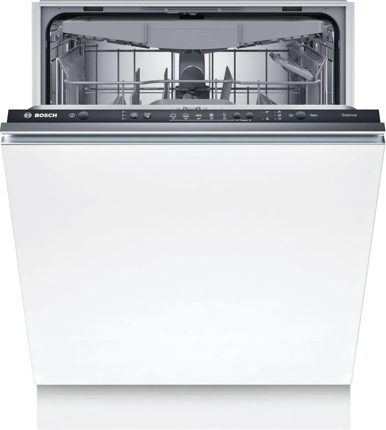 Lave-vaisselle encastrable Bosch Série 2, intégration totale, InfoLight LED, 3 paniers, EcoDosage, AquaStop, 60 cm