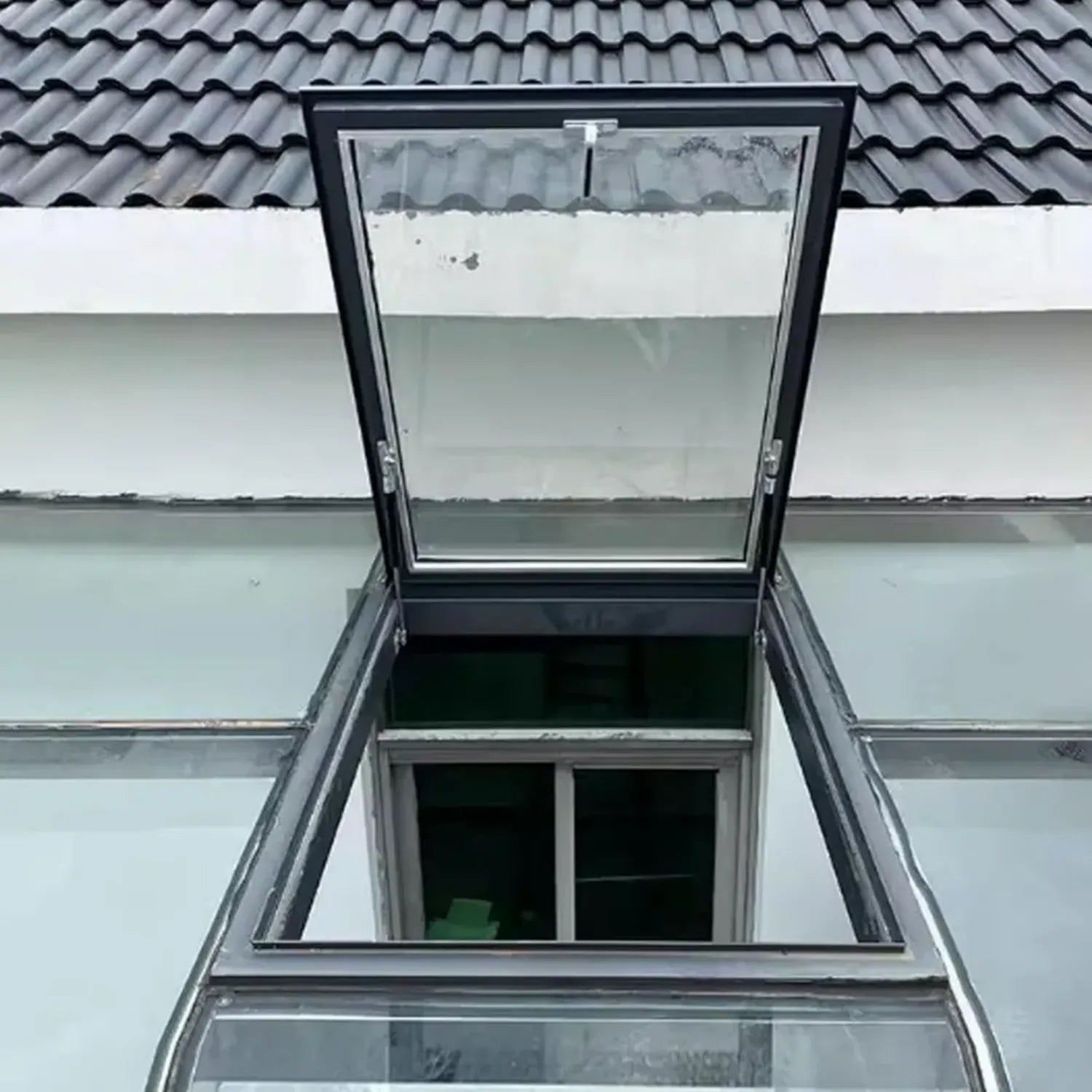 Puits de lumière pour combles et vérandas avec verre trempé 85x90 cm - Fenêtres ventilées pour toits plats et inclinés