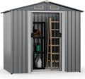 Abri de Jardin Métallique avec Portes Doubles et Ventilations, 3,7 m³