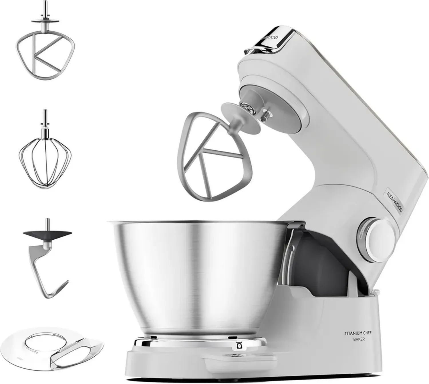Kenwood Robot Pâtissier Chef Titanium avec Balance, 1200W, Blanc