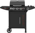 Gril à Gaz Royal Gourmet 3+1 Brûleurs, 11,5 KW, avec Tablette et Roues pour Jardin
