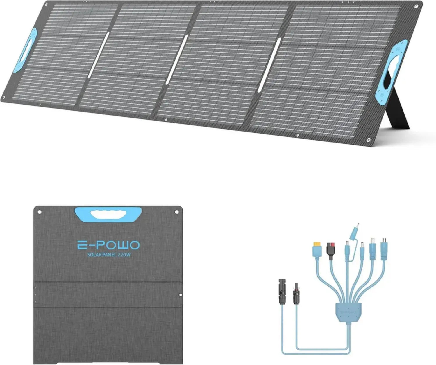 Chargeur solaire pliable 220 W monocristallin - USB-C PD et USB-A NFC, étanche IP67